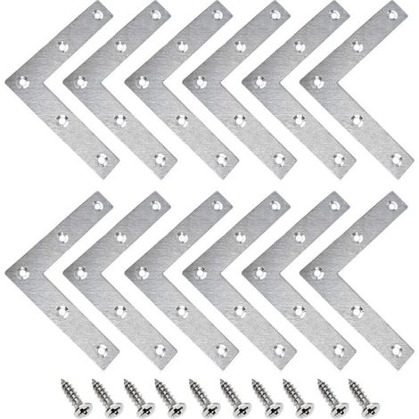 15-teiliges Winkelverbinder-set Aus Edelstahl – L-förmiger Befestigungswinkel, Gerade Flachstütze, Winkelverbinder, Lochplatte, 8080 Mm