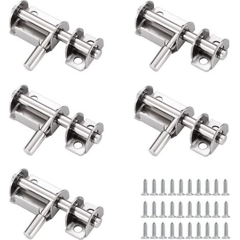 5-teiliges Mini-schiebetürschloss-set, Sicherheitsriegel, Außentorschloss, Schiebetürriegel Aus Edelstahl, Außentorriegel