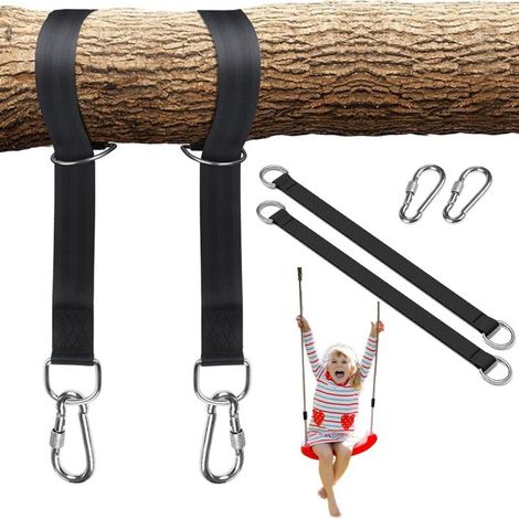 50 Cm X 25 Mm Hängemattengurt Mit Karabinern Und D-ringen, Baumschaukelgurt, Robustes, Drehbares Seil-aufhängegurt-set Für Camping- Und Gartenschaukeln