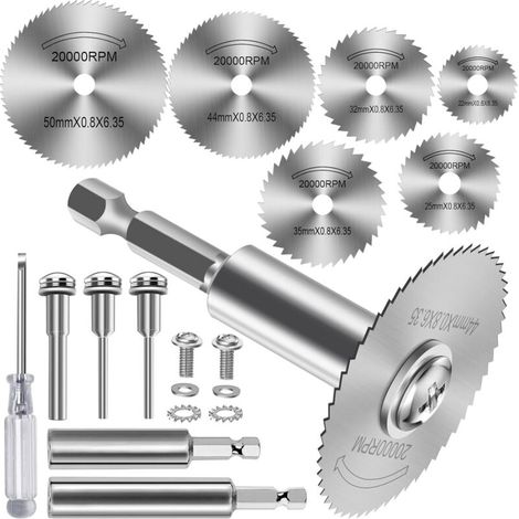 12-teiliges Set Trennscheiben, Hss-scheibenbohrer Mit 1/4"-sechskantschaft, Mini-kreissägeblätter Für Holz, Kunststoff Und Metall