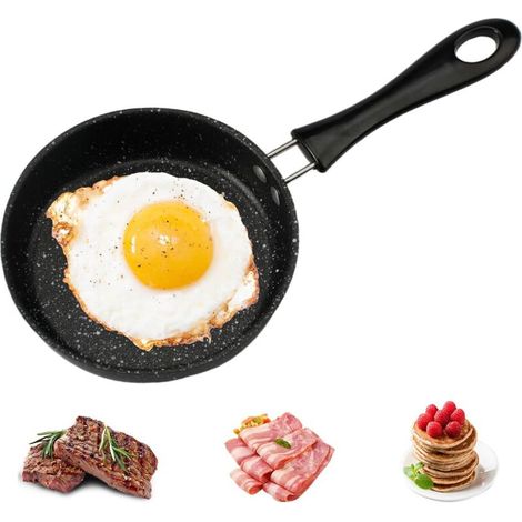 12 Cm Mini-eierpfanne, Mini-induktionspfanne, Kleine Induktionspfanne Mit Griff, Kleine Antihaftbeschichtete Eierpfanne, Tragbar, Für Eier, Speck, Schinkenscheiben, Steaks