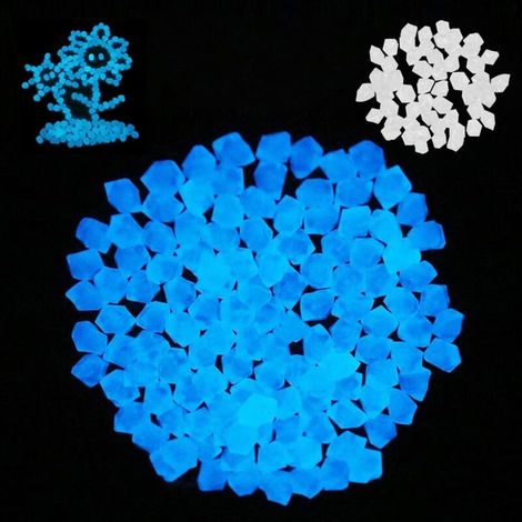 Lntyq – 500er-packung Leuchtsteine Aus Kunstharz – Dekorative Kieselsteine Für Aquarien Und Gärten – Leuchten Im Dunkeln – 14 X 11 Mm