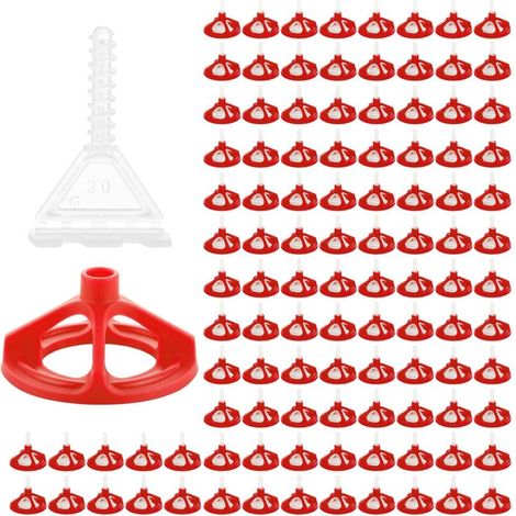 3-mm-selbstnivellierungs-fliesenabstandshalter-set, Schraub-nivelliersystem (100 Wiederverwendbare Drehknöpfe + 200 Clips), Selbstnivellierungs-fliesenabstandshalter Für Boden- Und Wandfliesen