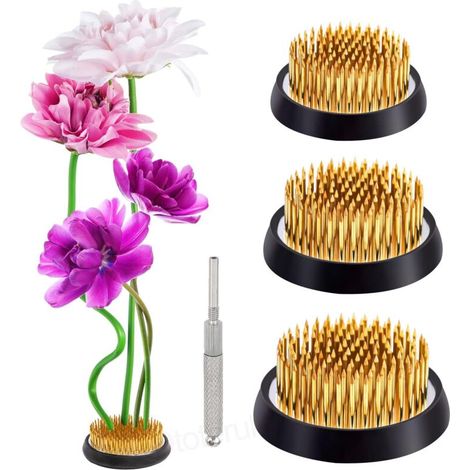 4-teiliges Set Blumenstecker, Frosch-blumenhalter, Runde Froschförmige Blumenständer, Rundes Ikebana-arrangement Für Blumenkompositionen (3,4 Cm/4 Cm/5 Cm)