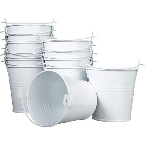 Zolginah Kleine Metalleimer, 12 Stück Mit Griff, Mini-pflanzeimer Für Gartenarbeit, Innendekoration, Partys, 7,5 × 7,5 × 5,5 Cm