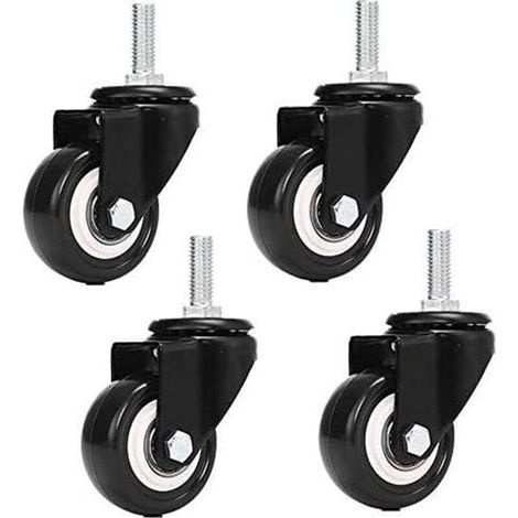 (ohne Bremsrollen) M8x25mm 4 Stück Tragkraft 240 Kg Wagenlenkrolle Pu Möbelpulver Ersatz