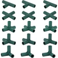 Lntyq Packung Mit 15 16mm Gartenrahmenverbindern, 5 Arten Von Stabilen Stützen Für Blumenständer Und Gewächshäuser