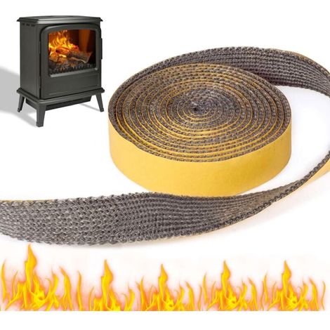 4 M X 12 Mm X 3 Mm, Dichtung Für Holzöfen, Dichtung Für Kamineinsätze, Selbstklebender Dichtungsstreifen, Geeignet Für Quadratische Und Gerade Kamine