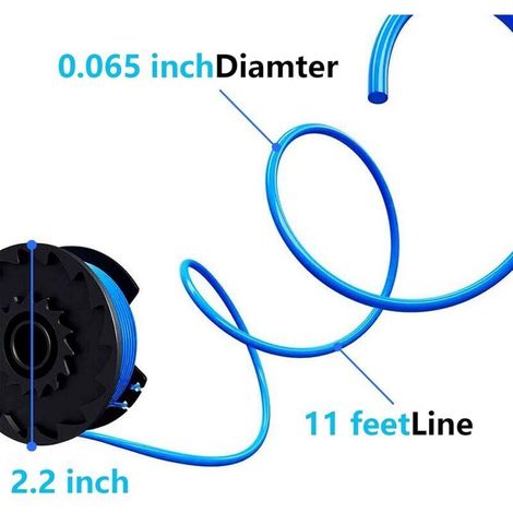 Lntyq Trimmerfadenspule Für Ryobi 18v 24v 40v Ersatzspule 0,065 Zoll Kompatibel Mit Ryobi One+ Ac14rl3a, Akku-trimmerfaden 11 Fuß - 6 Spulen + 2 Trimmerkappen