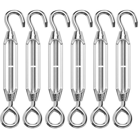 6 Stück Drahtgitterspanner, Gewindeseilspanner Aus Edelstahl, Stahlseilspanner Für Sonnensegel, Hochleistungs-seilspannschlösser, Für Gartenzäune Und Pflanzenstützen