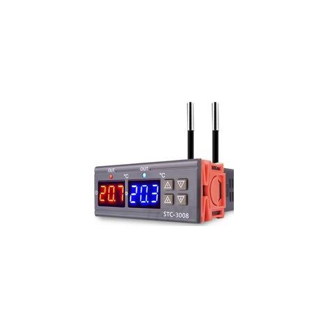 Stc 3008 Ac 110v 220v Temperaturthermostat-regler, Digitaler Temperaturregler Mit Doppelanzeige Und Zwei Ntc-sonden