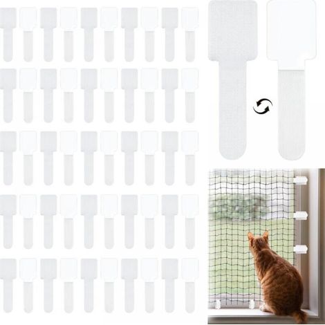 Cyslmuk – Katzennetz-befestigungshaken, 50 Stück – Stark Haftend Auf Verschiedenen Oberflächen – Wiederverwendbar Und Bohrfrei – Schutz Für Balkon Und Garten