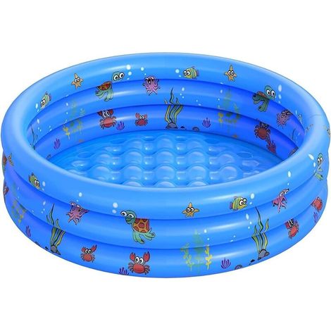 Zolginah Rundes Planschbecken Für Kinder, Aufblasbares Pvc-kinderbecken, Aufstellbecken Mit Ozeanmotiv Für Den Garten, Für Kinder, Erwachsene Und Familien (130)