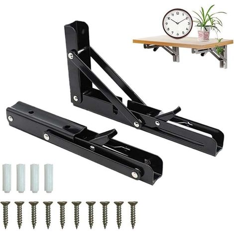 Zolginah Klapphalterung, 2 Stück 200 Mm Edelstahl-klappregalträger, Klapphalterung, Wandmontiertes Klappregal Für Wandregal, Tischbank