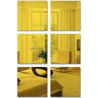 Lntyq 6-teiliges Selbstklebendes Wandspiegel-set, Explosionsgeschützt, Flexibel, Acryl-klebespiegel, Kunststoff, Diy, Rahmenlose Wanddekoration Für Badezimmer, Wohnzimmer, Schlafzimmer (15 X 15 Cm)