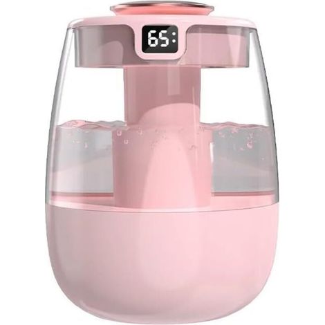 Luftbefeuchter Mit Kaltvernebelung, Digitalanzeige, Zwei Vernebelungsstufen, Automatischer Abschaltung, Ultraleise, Für Schlafzimmer Und Büro, Rosa, Usb-anschluss, Mini Silent