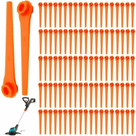 100 Ersatzklingen Aus Kunststoff Für Gardena Freischneider, 70 Mm. Geeignet Für Gartenmäher.