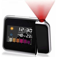 Lntyq Projektionswecker, Farbbildschirm-kalender, Persönliche Wetterstation Fürs Schlafzimmer, Dimmbarer Projektor, Doppelalarm, Lcd-display, Datum, Uhrzeit, Temperatur, Luftfeuchtigkeit