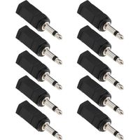 Lntyq 10er-pack 3,5-mm-mono-auf-stereo-buchse-auf-stecker-2-in-1-adapter Für Handy-headsets, Computer-headsets (schwarz)