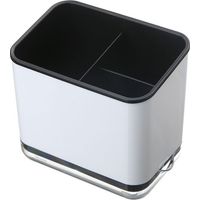 Lntyq Küchenbesteck-abtropfgestell, Schwarzer Spülbecken-organizer, Besteck-, Topf- Und Löffelhalter, Zur Aufbewahrung Von Messern, Gabeln Und Löffeln, Pp+ps-materialien, 15 X 14 X 10 Cm