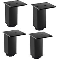 Lntyq Set Mit 4 Verstellbaren Möbelbeinen Aus Aluminiumlegierung - Schwarz - 38 X 80 Mm - Inkl. Schrauben