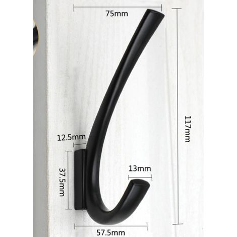 Lntyq 5er-set Wandhaken Aus Mattschwarzer Zinklegierung Für Garderobe, Wohnzimmer, Schlafzimmer, Badezimmer, Wand-schlüsselhalter, Originelle Kleiderstange