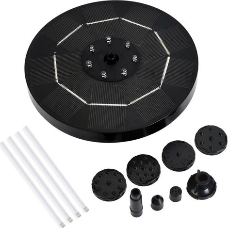 3,5-w-led-solarbrunnen Für Vogeltränken, Solarpumpe Mit Akku, 6 Düsen, Schwimmender Springbrunnen Für Garten, Vogeltränke, Teich, Schwimmbad, Aquarium, 7 Led-leuchten