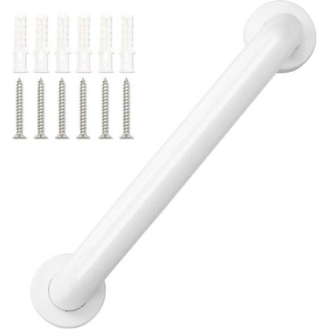 Duschhaltegriff Aus Weißem Stahl, 30 Cm, Für Badewannenarmlehnen Für Ältere Menschen