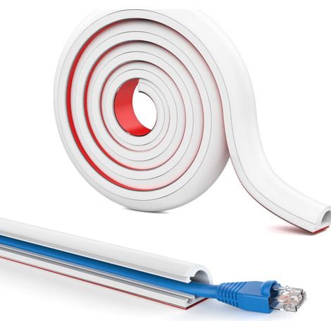 200 Cm Lange, Wandmontierte Kabelabdeckung, Geeignet Für Wandverkabelung, Wandmontierte Tv-kabelabdeckung, Flexibles Kabelrinnen-set Für Einadrige Kabel, Weiß.