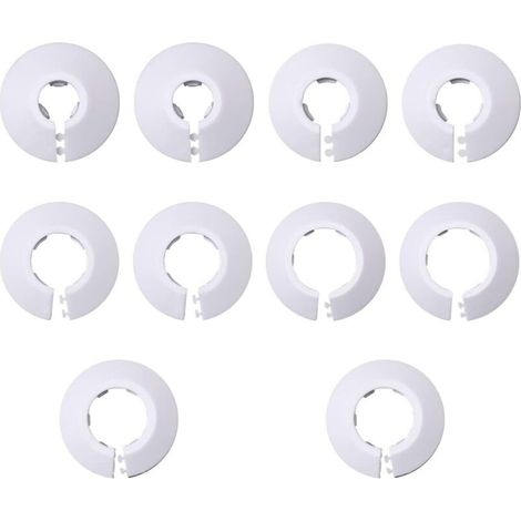 Lntyq 10-teiliges Set Einfacher Heizkörperrosetten, Heizkörperrosette, Heizkörperrohrabdeckung, Rohrabdeckung Für Heizkörper, Wand-/bodenlochabdeckung, Für Heizung, Abdeckung (12/16/20/25/32 Mm, Weiß)