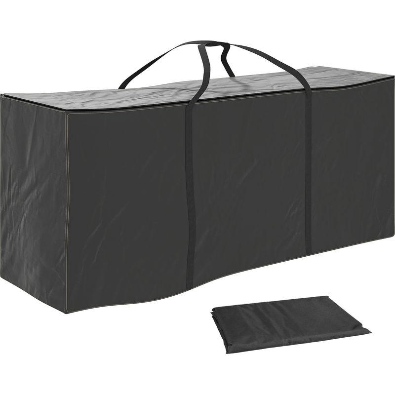 720-liter-aufbewahrungstasche, Schutzhülle Für Gartenkissen, 600d Oxford-gewebe, 2000 Mm Wassersäule, Uv-schutz 30+, Schwarz, 175 X 55 X 75 Cm, Für Kissen, Decken, Spielzeug, Outdoor-nutzung