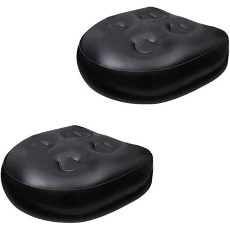 2 Schwarze Whirlpoolsitze, Multifunktionales Erhöhungskissen, Aufblasbares Wasserdichtes Kissen, Massage-badewannenkissen, Weiche Badewannen-rückenlehne