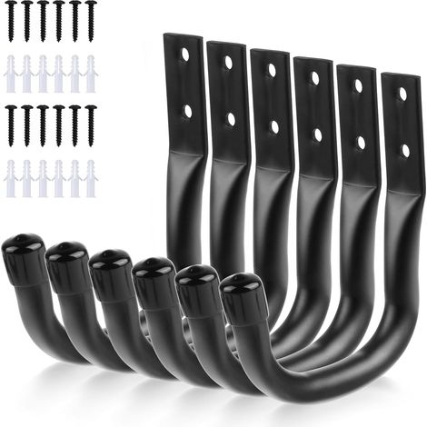 Set Mit 6 Wandhaken, Robustem Fahrradständer, Garagenzubehör, Für Gartengeräte Und Leitern