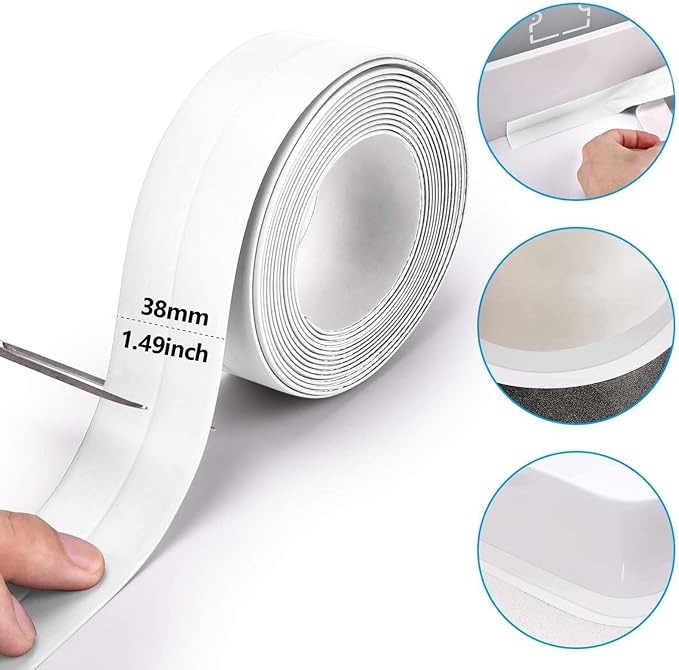 3 Rollen Weißes, Selbstklebendes Pvc-dichtungsband, Wasserdichte Und Schimmelresistente Dichtungsstreifen, Geeignet Zum Abdichten Von Ecken In Küchen, Badewannen Und Badezimmern.
