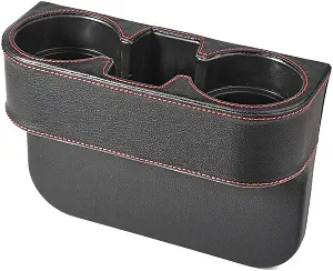 Schwarzer Multifunktionaler Autobecherhalter, Aufbewahrungstasche Für Den Autositz, Lückenfüller, Organizer Für Wasserflasche Und Handy.