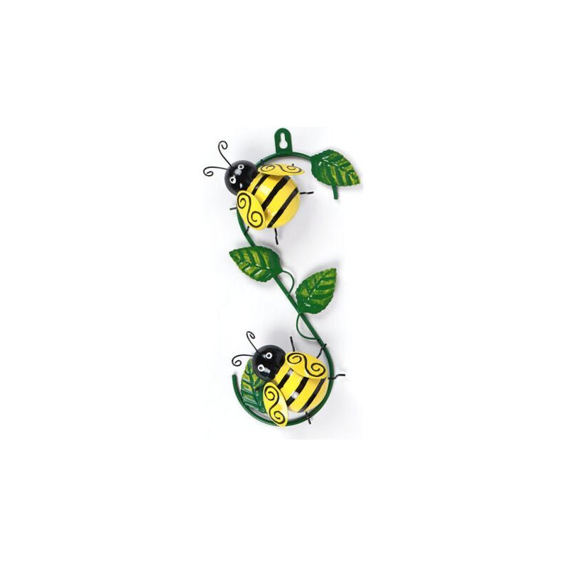 Paar Lntyq Metall-bienen-wanddekorationen, Hängende Gartenzaunskulpturen, Dekorative Gartendekorationen Für Den Außenbereich, Tier-wanddeko, Hängende Gartenkunst Aus Metall