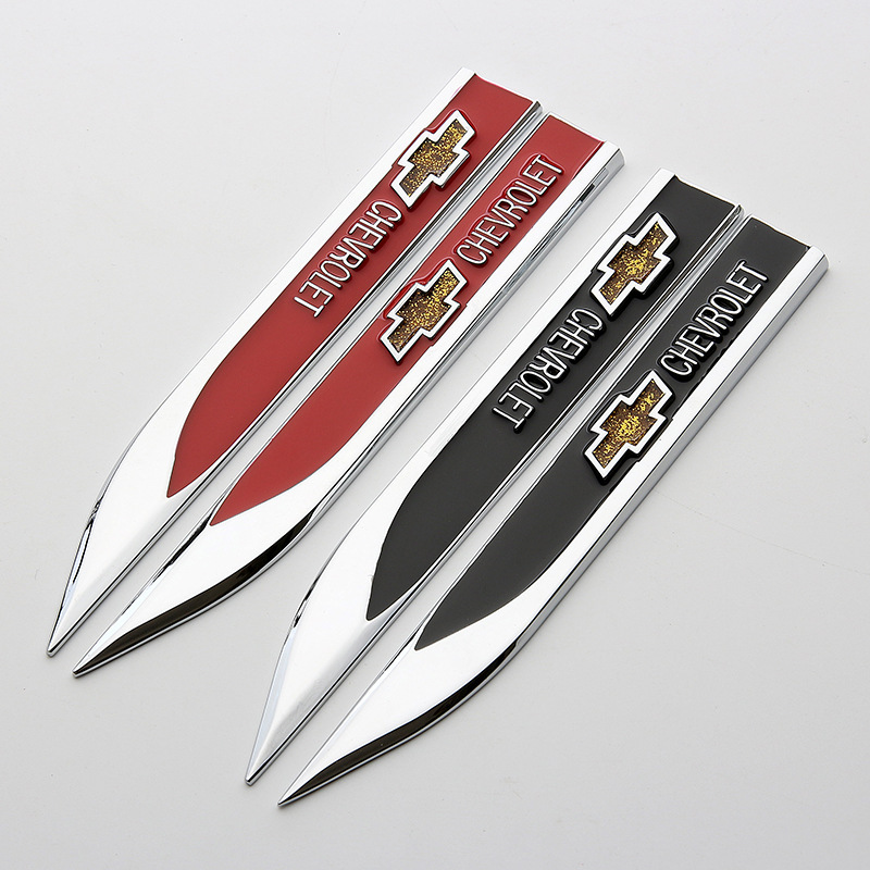 Zwei Chevrolet Blade Seitenkotflügel-embleme, Metall-auto-seitenembleme-aufkleber, Dekorative Blade-embleme, Geeignet Für Chevrolet-außenmodifikationen
