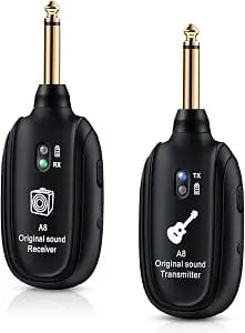 A8 Drahtloses Gitarren-sender- Und Empfänger-set, 6,35-mm-klinkenstecker, Drahtloses Audiosystem, Geeignet Für E-gitarre, Bass Und Bühnenauftritte.