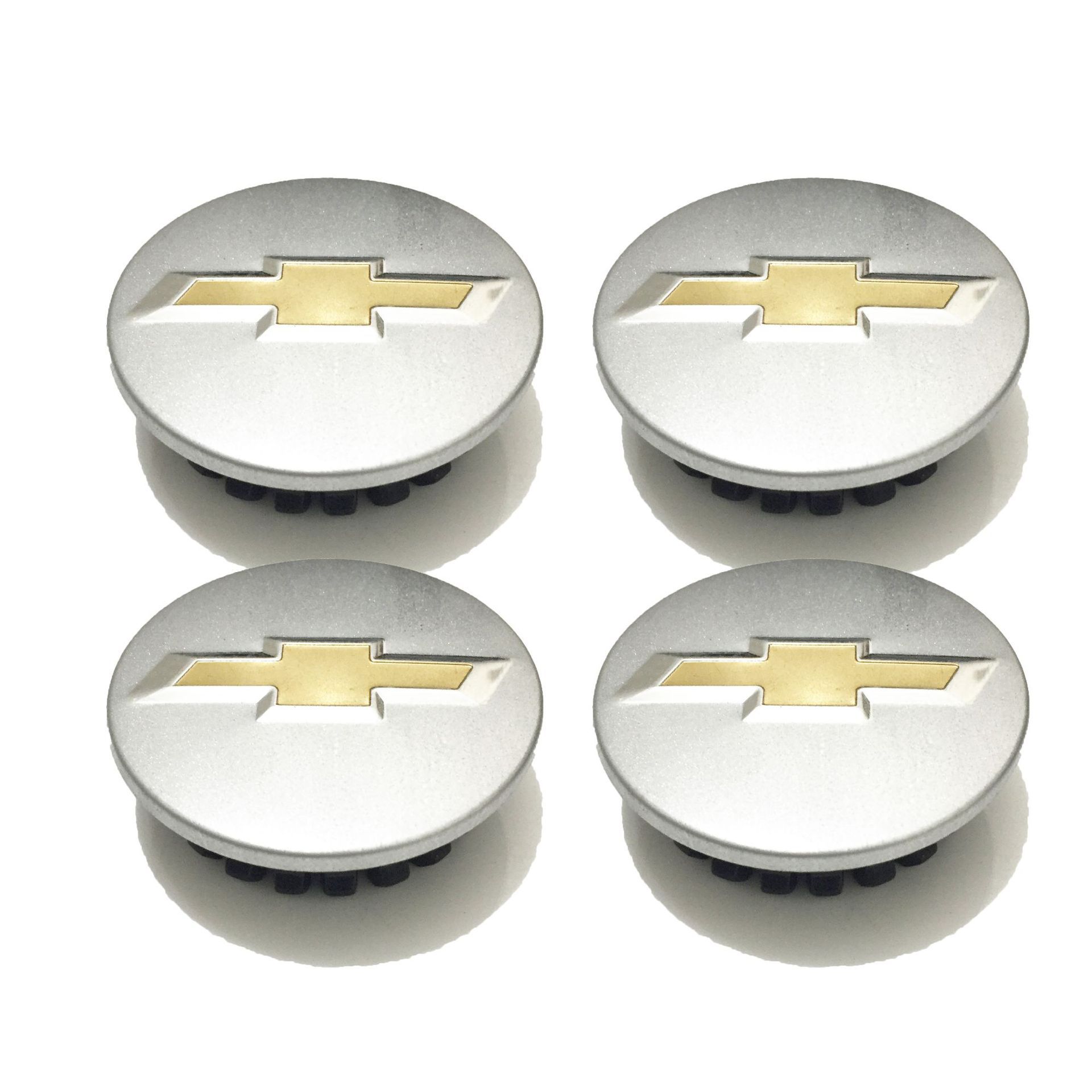 Vier 59-mm-radnabenkappen Mit 20 Klemmen, Passend Für Chevrolet Cruze, Malibu Und Aveo, Silberne Basis Mit Goldenem Logo.
