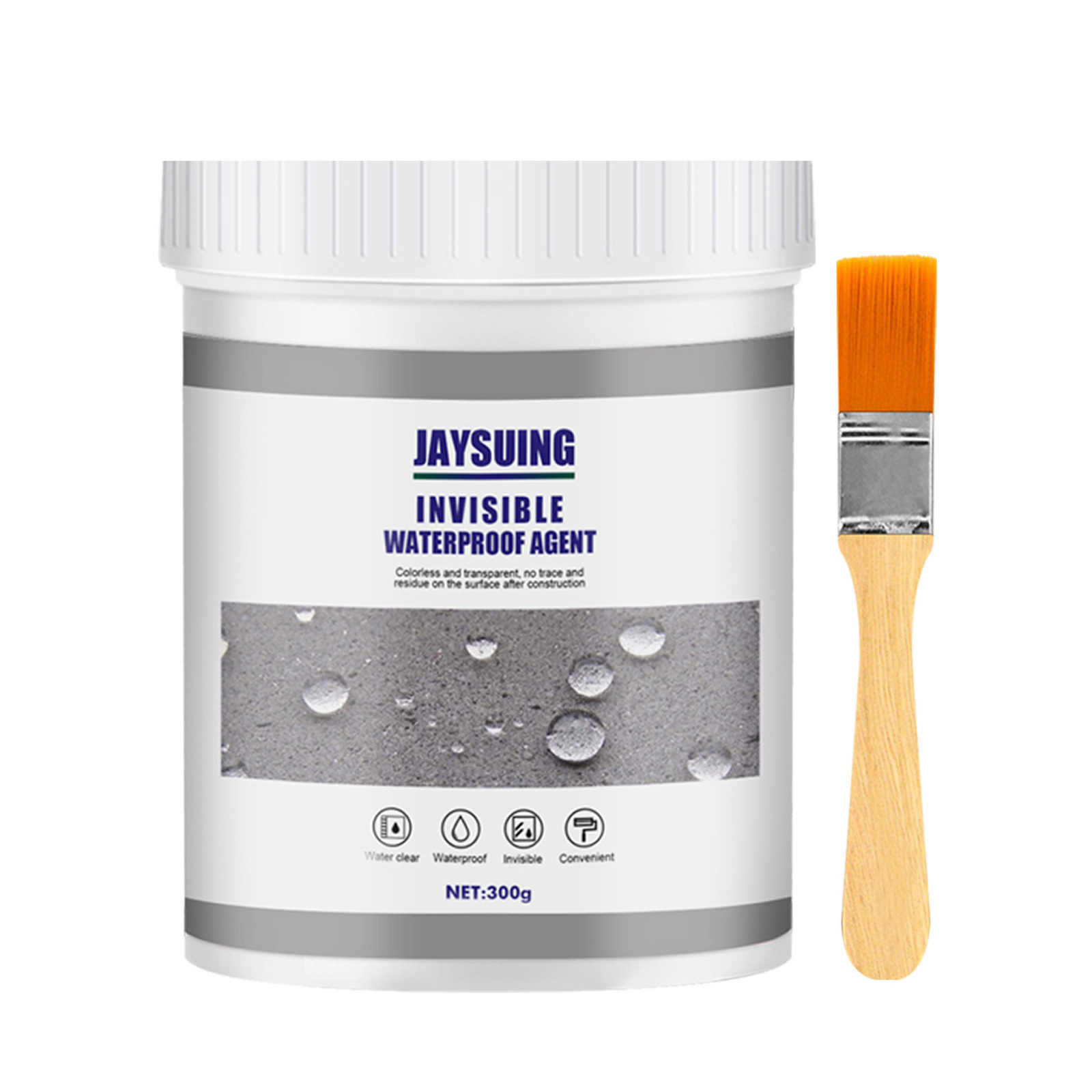 300 G Unsichtbares, Wasserdichtes Dichtmittel (mit Pinsel) Zur Reparatur Undichter Fliesen, Ohne Diese Entfernen Zu Müssen. Geeignet Für Badezimmer, Küchen Und Undichte Außenwände.