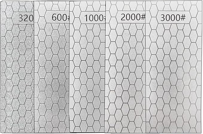 5-teiliges Diamant-schärfsteinset, Schleifscheiben Mit Körnung 320-3000, Mit Rutschfester Unterseite, Geeignet Zum Schärfen Von Haushaltsküchenmessern Und Gartengeräten.