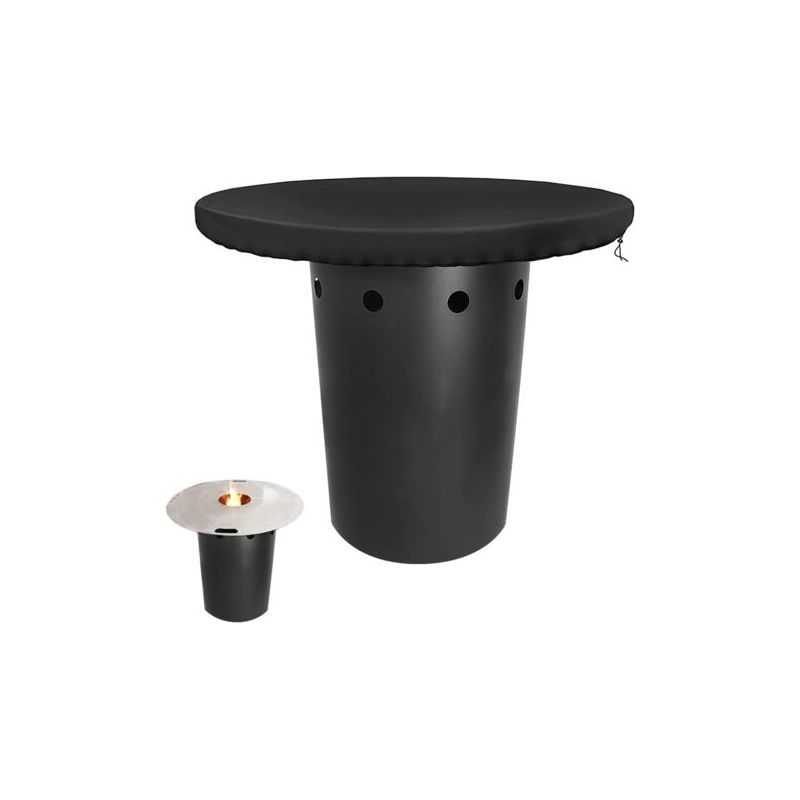 Paar Runde Grillabdeckungen Für Den Außenbereich, Schwarz, 80 Cm, Passend Für Campingaz Grillabdeckungen, Uv-schutz, 420d-material, Für Feuerfeste Grillplatten.