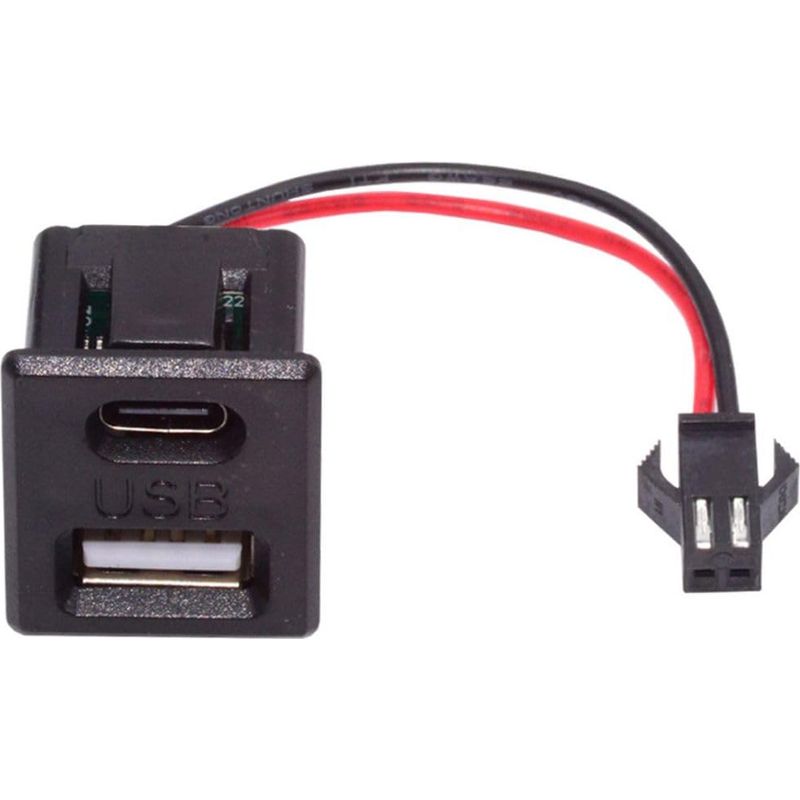 2-port-ladeadapter (2,54 Mm Rastermaß, 2-polig) Auf Usb 2.0/usb-c-buchse, Dc 5 V, 2 A, Einbauversion)