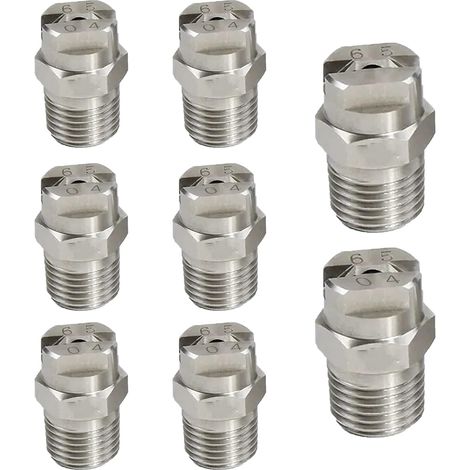 Set Mit 8 Sprühdüsen, Edelstahl 304, 1/4-zoll-außengewinde, 65-grad-winkel, Für Hochdruckreiniger