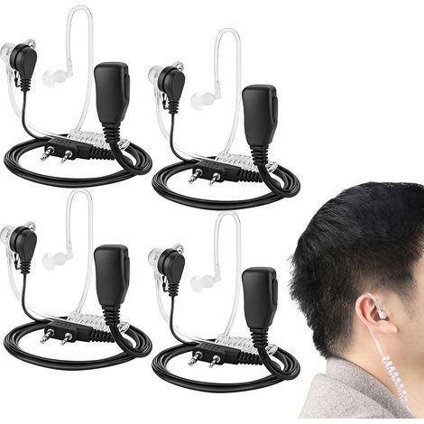 4-teiliges Walkie-talkie-headset Mit Fernbedienungsmikrofon, Ptt-taste Und 1 M Kabel, Passend Für Baofeng 888s, Für Den Professionellen Einsatz