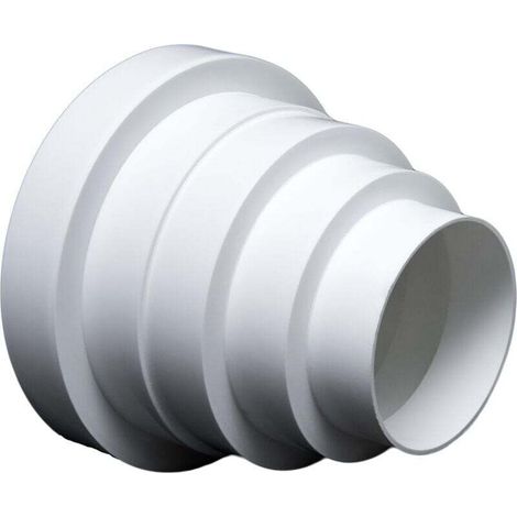 1 Universeller Lüftungsreduzierer, Robustes Rundes Pvc, Lüftungsanschluss-durchmesser 80-150 Mm, Für Bad Und Küche