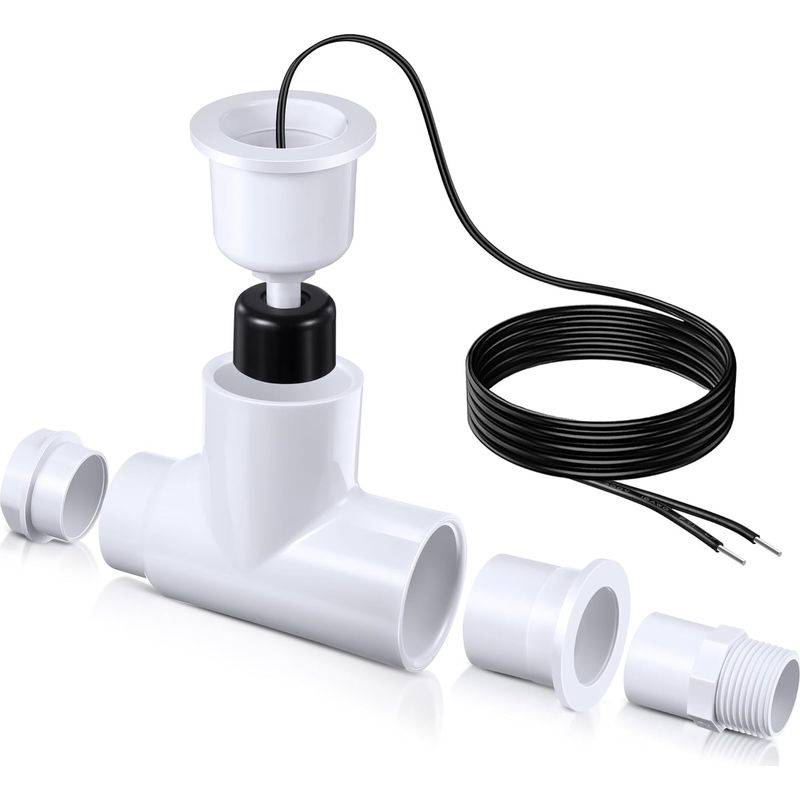 Stück Ss1 Kondensatüberlaufschalter, Ss1 T-förmiger Schwimmerschalter Mit 3/4-zoll-adapter Und 1,8 M Kabel, Hvac-überlauf-abschaltschwimmerschalter Für Hlk-systeme