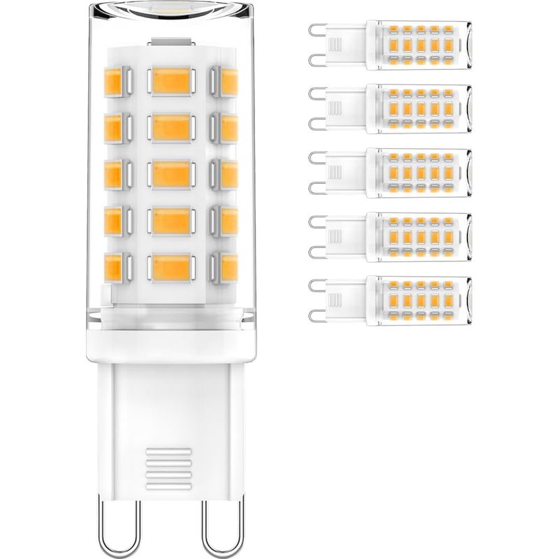 G9 Led-lampen, 4 W (entspricht 40 W Halogenlampe), 450 Lm, 360° Abstrahlwinkel, Energiesparend, Nicht Dimmbar, Warmweiß (3000 K)