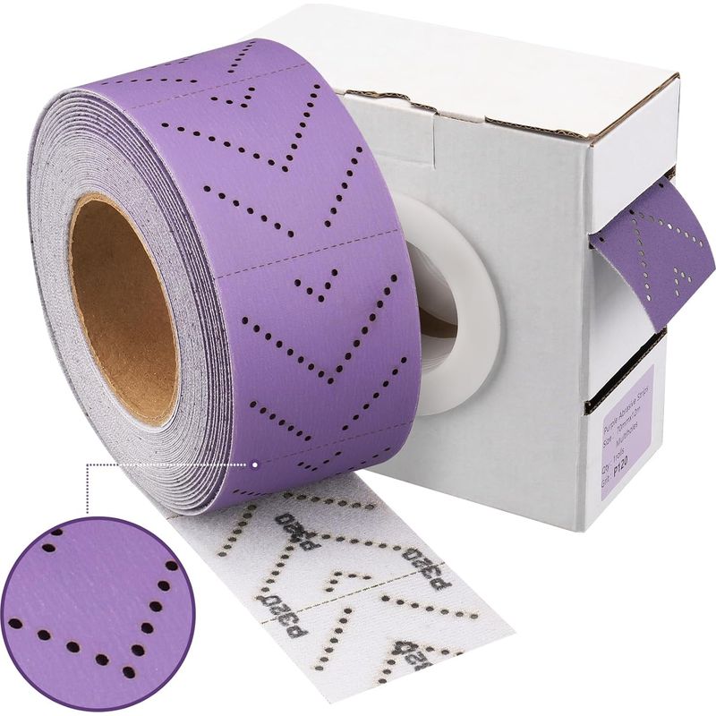 Lila Keramik-schleifpapier Für Die Automobilindustrie, Mehrloch-schleifblatt – 70 Mm X 12 M, Für Holz, Karosseriereparatur, Körnung 320