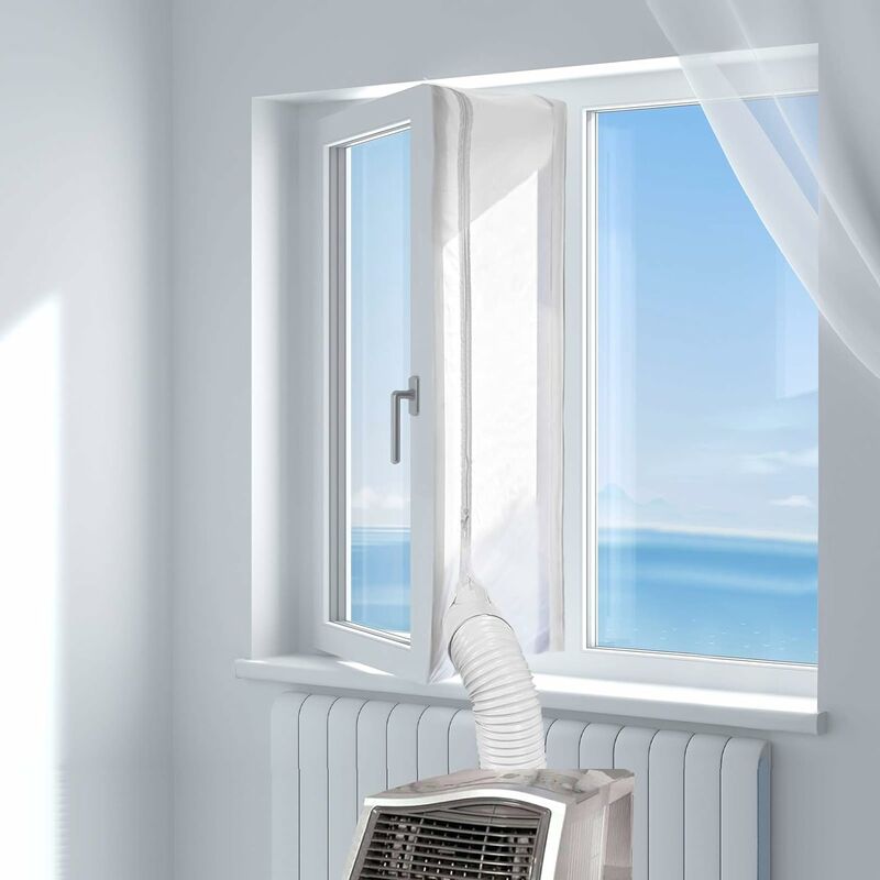 400 Cm Fensterdichtungsgewebe – Universelle Dichtung Für Mobile Klimageräte – Bohrfreie Montage – Reduziert Den Energieverbrauch